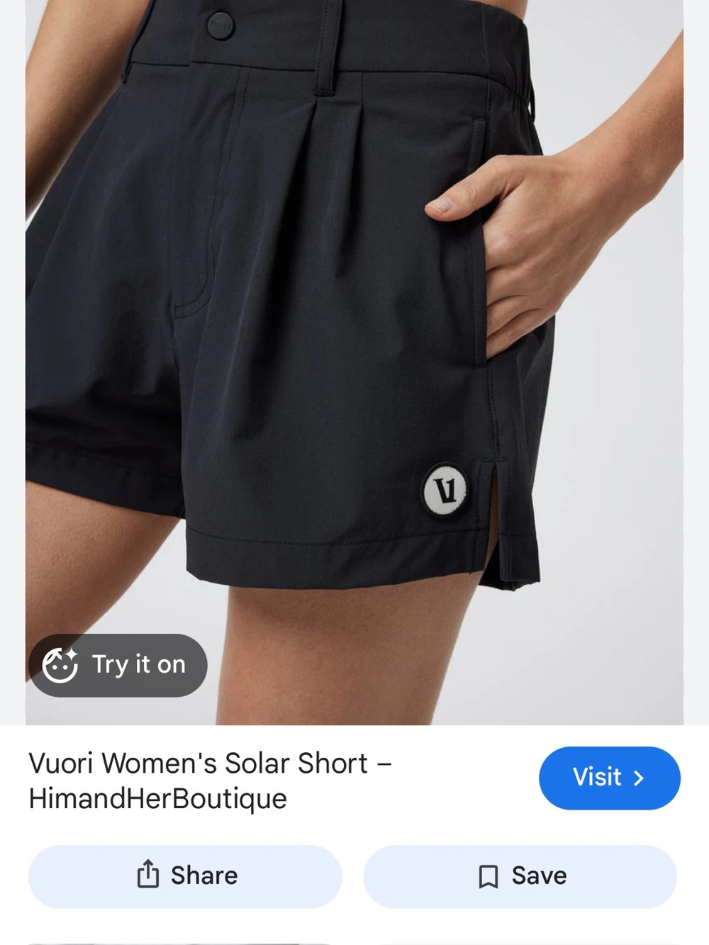 Vuori Women's Navy Athletic Shorts - Picture 3 of 3
